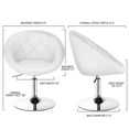 thumbnail image 3 of Costway 1PC Adjustable Modern Swivel Round Tufted Back Accent Chair PU Leather White, 3 of 10