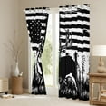 thumbnail image 3 of Manfei Teens Rustic Reindeer Curtains Pack of 2 (42x84 Each), Black White Stripes Curtains Blackout, Farmhouse Animal Wildlife Bedroom Curtains, Black Out Curtains Home Decor, 3 of 6