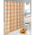 thumbnail image 6 of Orange White Plaid Shower Curtains for Bathroom, Country Style Farmhouse Simple Striped Waterproof Fabric Shower Curtain for Bathroom Bathtub Decoration, Machine Washable, 54x"78", 6 of 9