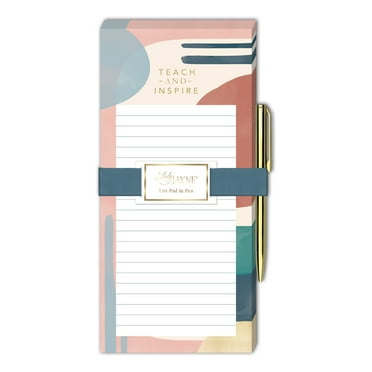 Lady Jayne - Magnetic List Pad w/ Gold Pen - "Teach & Inspire"
