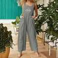 thumbnail image 3 of IROINNID Sleeveless V-Neck Jumpsuit For Women Full-Length Floral Straps Wide Leg with Pockets Jumpsuit, 3 of 6