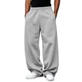 thumbnail image 2 of JIAYUE Men's Pants Casual Jogger Solid Color Knit Straight Leg Trousers Elastic Waist For Everyday Comfortable And Relaxed Fit Breathable Summer Outdoor Lightweight Wear, 2 of 8