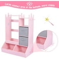 thumbnail image 5 of Historyli Girls Dress Up Storage with Light & Mirror,Kids Armoire with Clothing Rack, Storage Shelves & Bins, Wardrobe Organizer for Toys & Clothes,Pink, 5 of 6