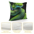 thumbnail image 2 of Shangniulu Green Snake Pillow Cover Reversible Print Wildlife Rustic Reptile Pattern Square Throw Pillow Cover for Bed or Sofa Decor Watercolor Blue Butterfly Decorative Cushion Cover, 2 of 5