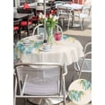 thumbnail image 5 of Outdoor Tablecloth with Umbrella Hole for Patio/Picnic/Party/Camping, Teal Weeping Floral Waterproof Table Cloth Round Cover Washable, Spring Summer Pastoral Flowers Rustic (Dia 60"), 5 of 8