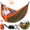 Orange & Green, variant on NOCOEX Camping Hammock 440lbs with Two 10ft Tree Straps, 2 D‑Carabiners & Side Pocket, Parachute Nylon Portable Lightweight Hammock for Travel, Hiking, Backpacking, Beach (Orange)