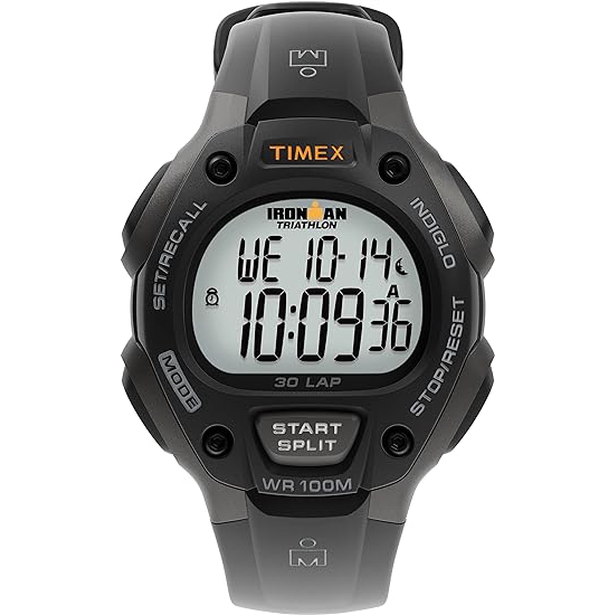 TIMEX Men's IRONMAN Classic 30 Black/Gray 38mm Sport Watch, Resin Strap