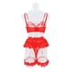 thumbnail image 4 of Gibobby Conjuntos de bragas de encaje Ropa De Dormir Ropa De Dormir Mujer Cuello En V Bordado Encaje Lencería Lenceria China Gifts Lenceria Sexy Mujer(Rojo, CH), 4 of 5