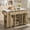 Natural, variant on Christopher Knight Home 63" Mobile Kitchen Island Cart, Marble-Look Top, Multi‑Drawer Cabinet, White