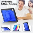 thumbnail image 7 of FJLBDE Case for iPad (A16) 11th Gen 2025/ iPad 10th Gen 10.9 Inch 2022 with 360 Rotating Stand, Shoulder Strap, Heavy Duty Shockproof Cover, Deep Blue, 7 of 7