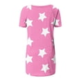 thumbnail image 4 of Fiudx Camisetas para Mujer Top de Manga Corta con Cuello En V Raglán con Parte Delantera Corta y Espalda Larga con Estampado Navideño Informal a La Moda para Mujer, 4 of 5