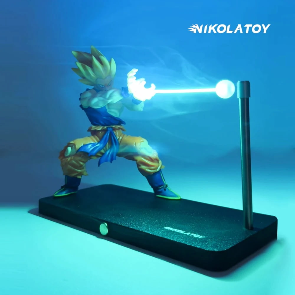 NikolaToy Dragon Ball Kakarotto Son Goku Kamehameha Wave Light Lamp Model Ornament Anime Peripheral Toys Gifts