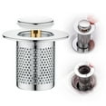 thumbnail image 2 of HAXMNOU Over The Sink Dish Drainer Drying Rack Stainless Steel Floor Drain Filter New Bathtub Sink Strainer Up Sink Filter Rustproof Sink Strainer Bathroom Sink Strainer for Kitchen Bathtub (A), 2 of 9