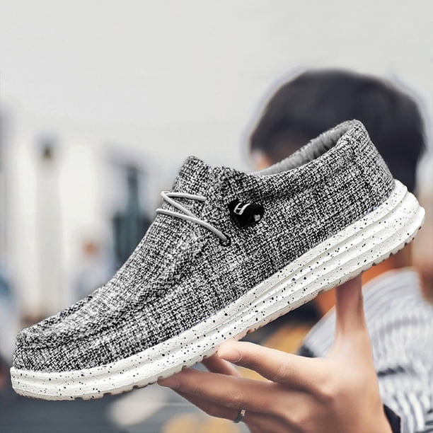 Zapatos náuticos de ancho ancho, mocasines sin cordones, lona transpirable, moda ligera Ehuebsd Tenis De Mujer Tenis De Hombre