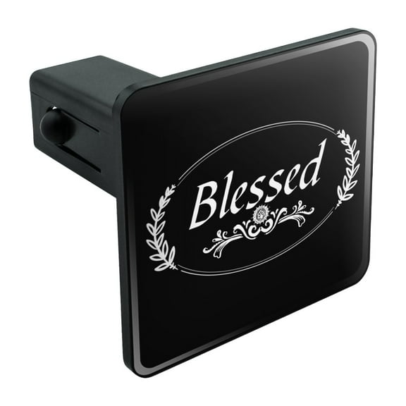 Blessed Halo On Black Tow Trailer Hitch Cover Plug Insert 1 1/4 inch (1.25")