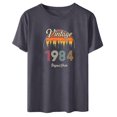 thumbnail image 1 of Liamobondopolis - Camiseta vintage de 1984 para mujer, regalo de 40 cumpleaños, con estampado de letras, estilo retro, para fiesta, informal, de manga corta, 1 of 5