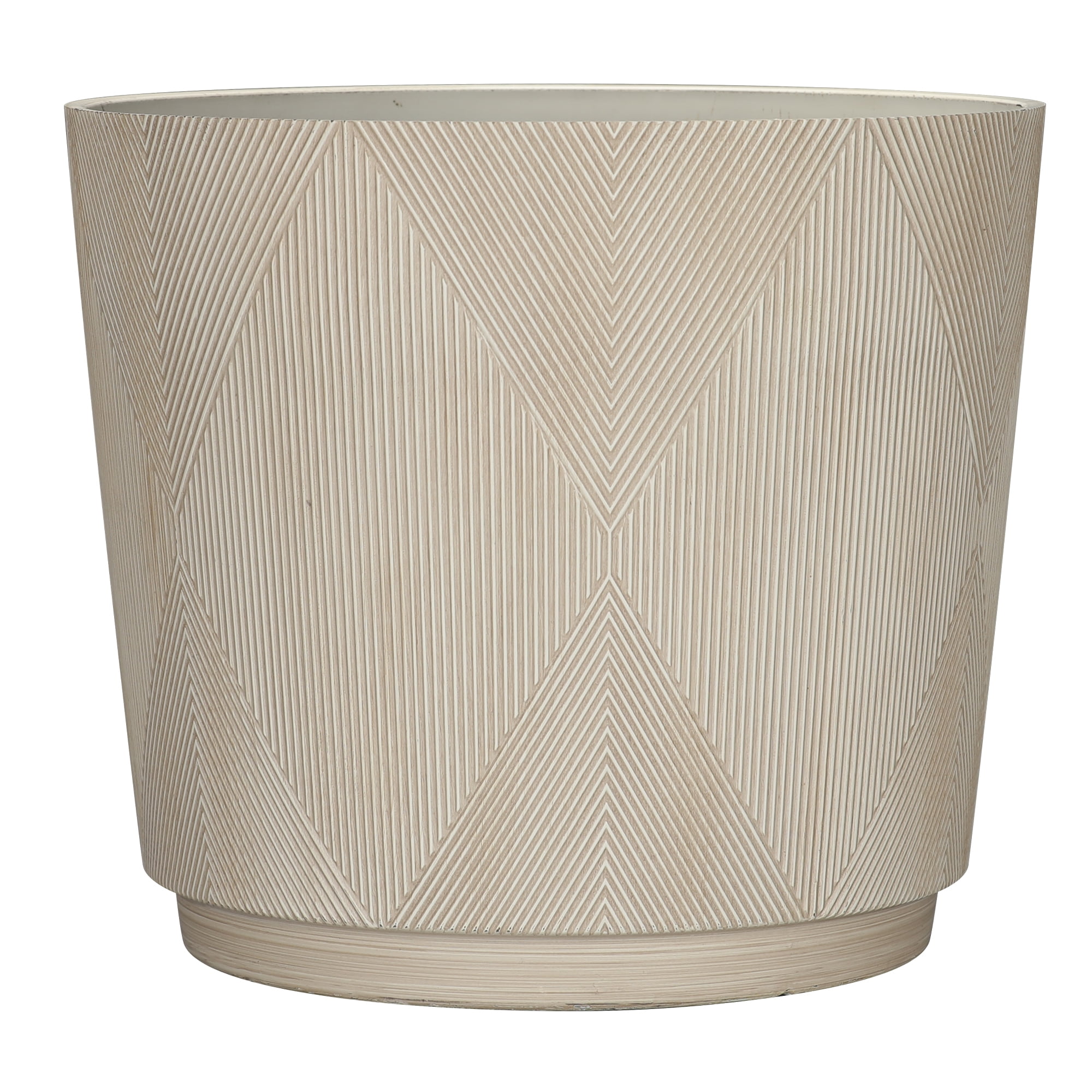 (2 pack) Better Homes & Gardens Hudson Cream Resin Planter, 15.7" x 15.7" x 13.8"