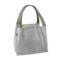 JOGZMZ Mesh Beach Toiletry Bag, Breathable Shower Caddy with Zipper & Handles, Portable Travel Cosmetic Organizer Gray