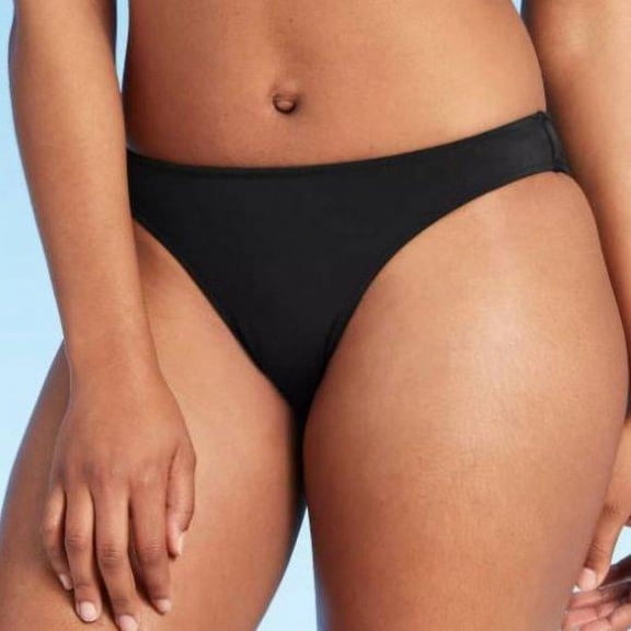 Shade & Shore High Leg Cheeky Bikini Bottom, ( Black, Medium)