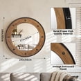 thumbnail image 6 of MODE HOME Rustic Round Wall Mirror 24 Inch, Natural Wood Frame with Black Metal Trim, Industrial Farmhouse Style Wall Mirror with Decorative Nailhead Accents for Bathroom, Living Room, or Entryway, 6 of 7