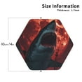 thumbnail image 2 of Leather Coasters with Heat-resistant for Drinks, Red Moon Shark Sailboat -标题2 Hexagon, 2 of 5