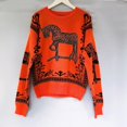 thumbnail image 2 of Suéter de punto Sandros para mujer, estilo francés Y2K, con imágenes de caballos y diamantes de imitación para otoño e invierno, ropa de diseñador de alta gama para mujer, 2 of 4