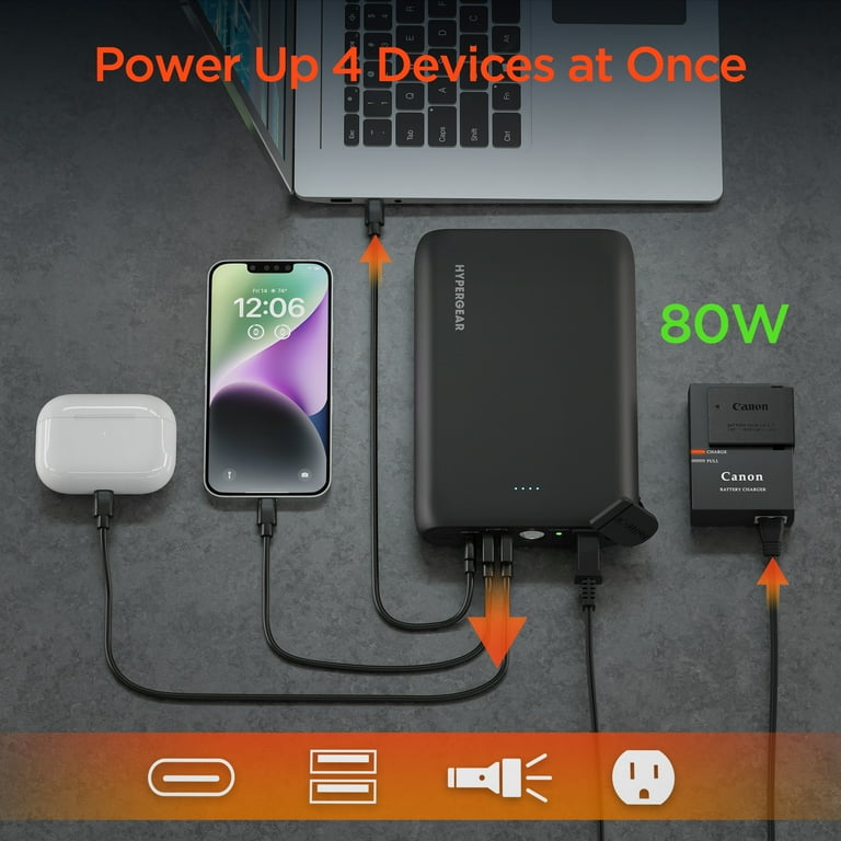 HyperGear 24000mAh Portable Battery Charger, USB Laptop Power Bank