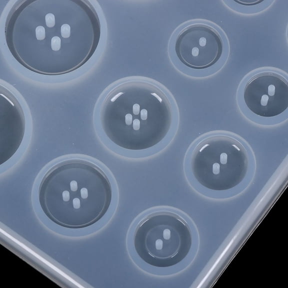 Clearance Under $1.49! 1PC Silicone Button Mold, Resin Casting Mould with 11 Sizes for DIY Crafts & Jewelry, Silica Gel, for Handmade Accessories, (7.8x8.9x0.7cm, Clear)