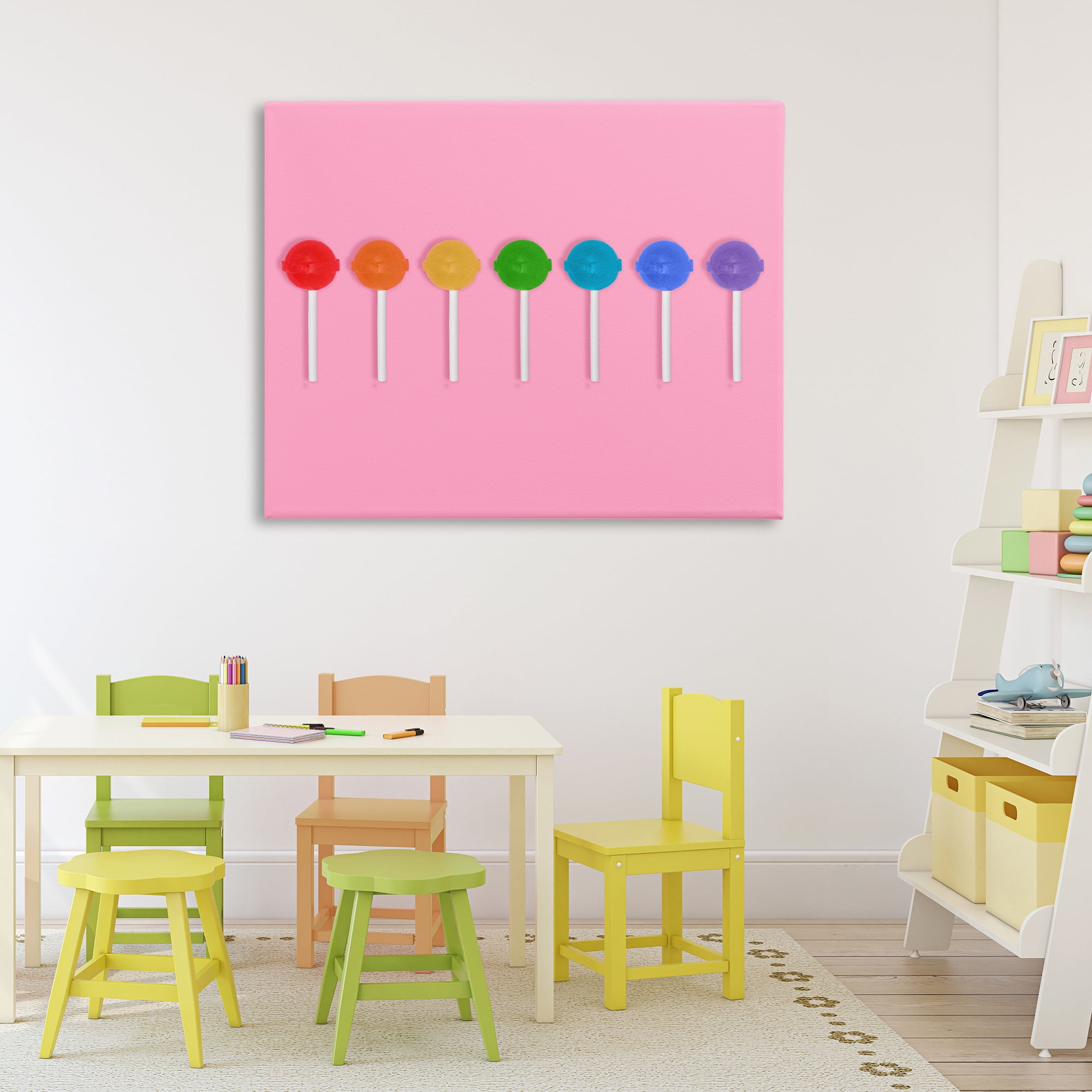 Stupell Industries Row of Rainbow Lollipops Canvas Wall Art, design by LISH Creative