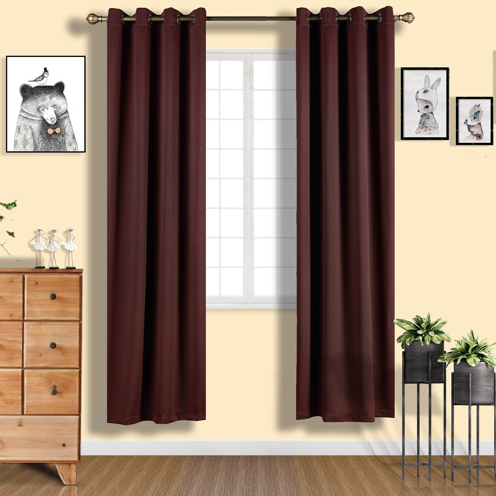 Chocolate Soundproof Curtains | 2 Packs | 52 x 96 Inch Blackout