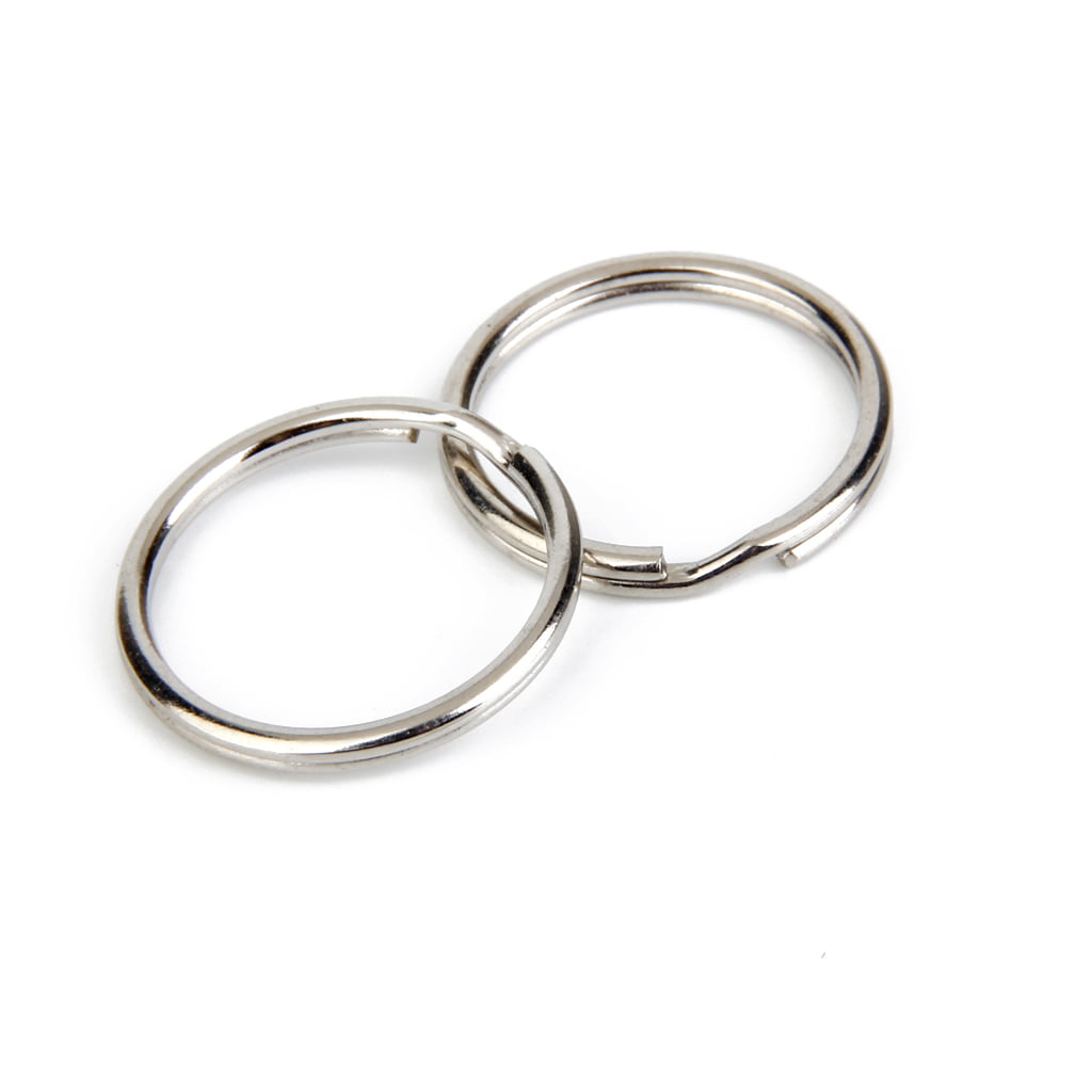 100 Nickel Plated Metal Double Loop Split Rings Keyring Bag Charm Rings 20mm 