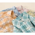 thumbnail image 5 of Adeawade Cute Tops For Boys 3-4 Years Kids Shirts Button Down Western Shirts Outfit Plaid Shirts Spring Summer Long Sleeve Shirts Lapel Blouse Lovely Outfits Orange, 5 of 5