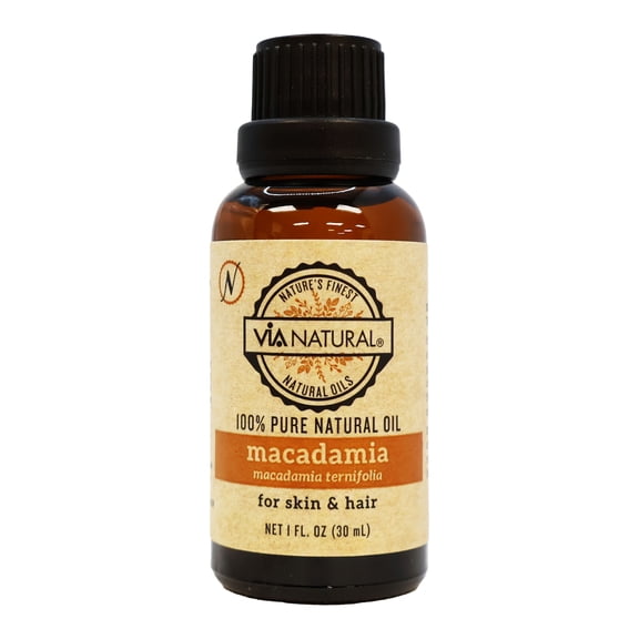 Via Natural Pure Natural Oil Macadamia for Skin and Hair 1 Oz.