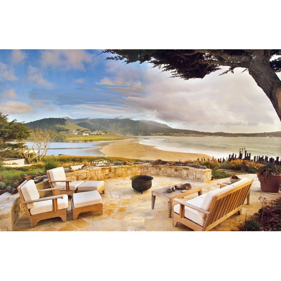 WholesaleTeak Outdoor Patio Grade-A Teak Wood Caranasas 6 Piece Teak Sofa Set - 3 Seater Sofa, 2 Deep Seating Club Chairs, 1 Side Table, 1 Coffee Table And 1 Ottoman-Furniture only -#WMSSCR2