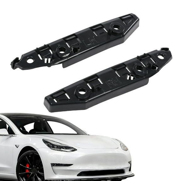 PIT66 Black Front Bumper Bracket Fender Left & Right Side Fit for Tesla Model 3 2017-2020 1084181-00-E, 1084182-00-E