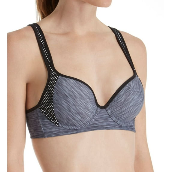 Women's Maidenform DM7990 Custom Lift Underwire Sports Bra (Charcoal Heather Print 38B)
