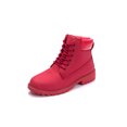 thumbnail image 6 of Frontwalk Women Combat Boot Lug Sole Winter Boots Plush Lined Ankle Booties Work Comfortable Shoes Ladies Casual Short Bootie Red 7, 6 of 7