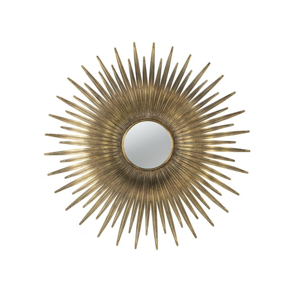 A&B Home Sunburst Mirror - 29" Starburst Mirror with Gold Finish, Mid Century Modern Decor, Boho Wall Decor Sun Mirror for Living Room Bathroom Enterway
