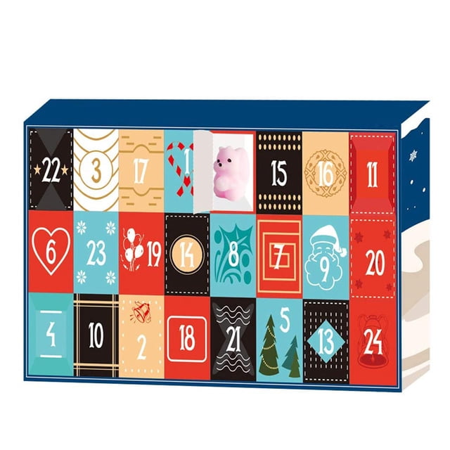 Christmas Advent Calendar 24 Days Countdown Toy Silicone Set Gift Box For Holiday Kids