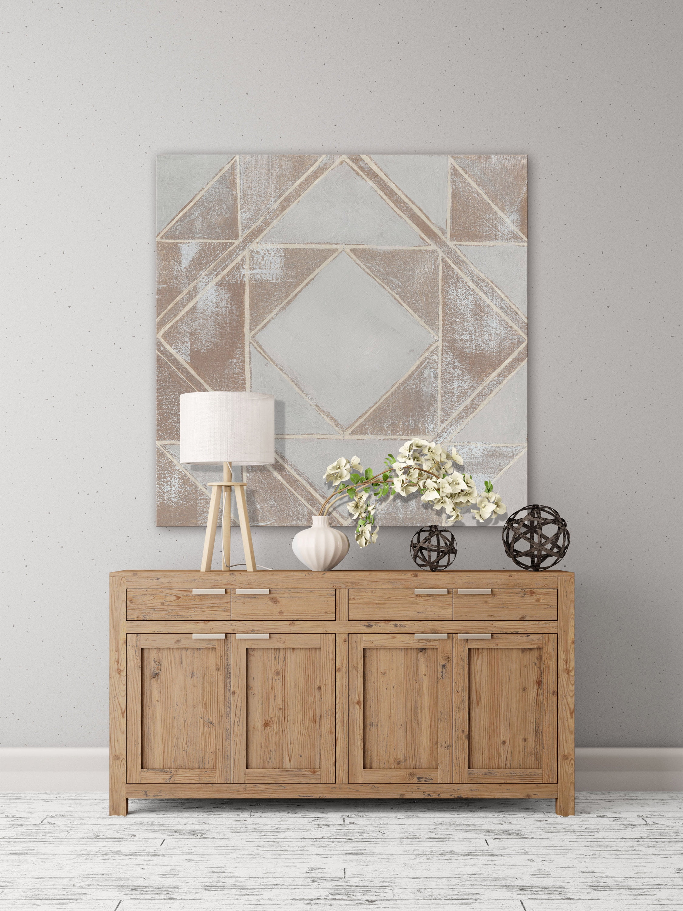 Marmont Hill Geometric Veil II Print on Wrapped Canvas