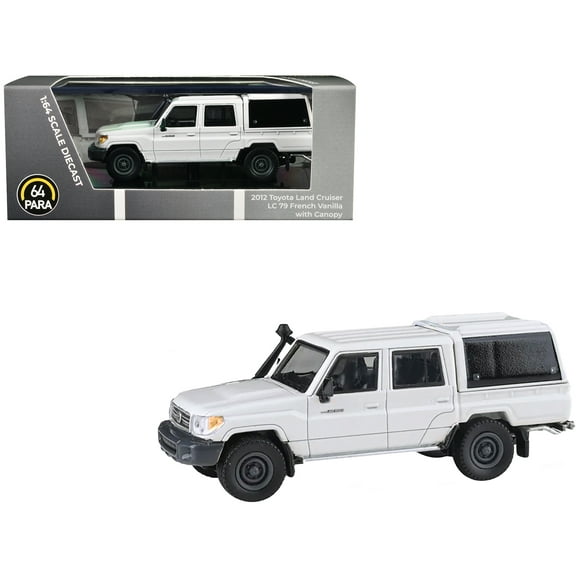 2012 Toyota Land Cruiser LC 79 French Vanilla White with Canopy 1/64 Diecast Model Car by Paragon