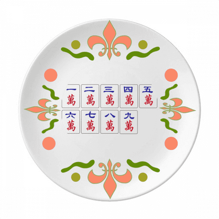 

Traditional Chinese Culture Mahjong Game Flower Ceramics Plate Tableware Dinner Dish