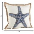 thumbnail image 4 of 5433.NB20S Nautical Star Fish Print Down Filled Throw Pillow, Navy Blue, 20", 4 of 4