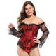 thumbnail image 2 of Vestido de noche europeo y americano con escote en forma de espiga, fruncido en la cintura, abdomen, pecho, cuello recto, manga media, corsé moldeador de cuerpo, 2 of 5
