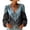 CJ36_Black, variant on Women Casual V Neck Puff Sleeve Patchwork Faux Denim Shirt Lightweight Jean Shirts Loose Fit Button Up Long Puff Sleeve Lounge Tops White S