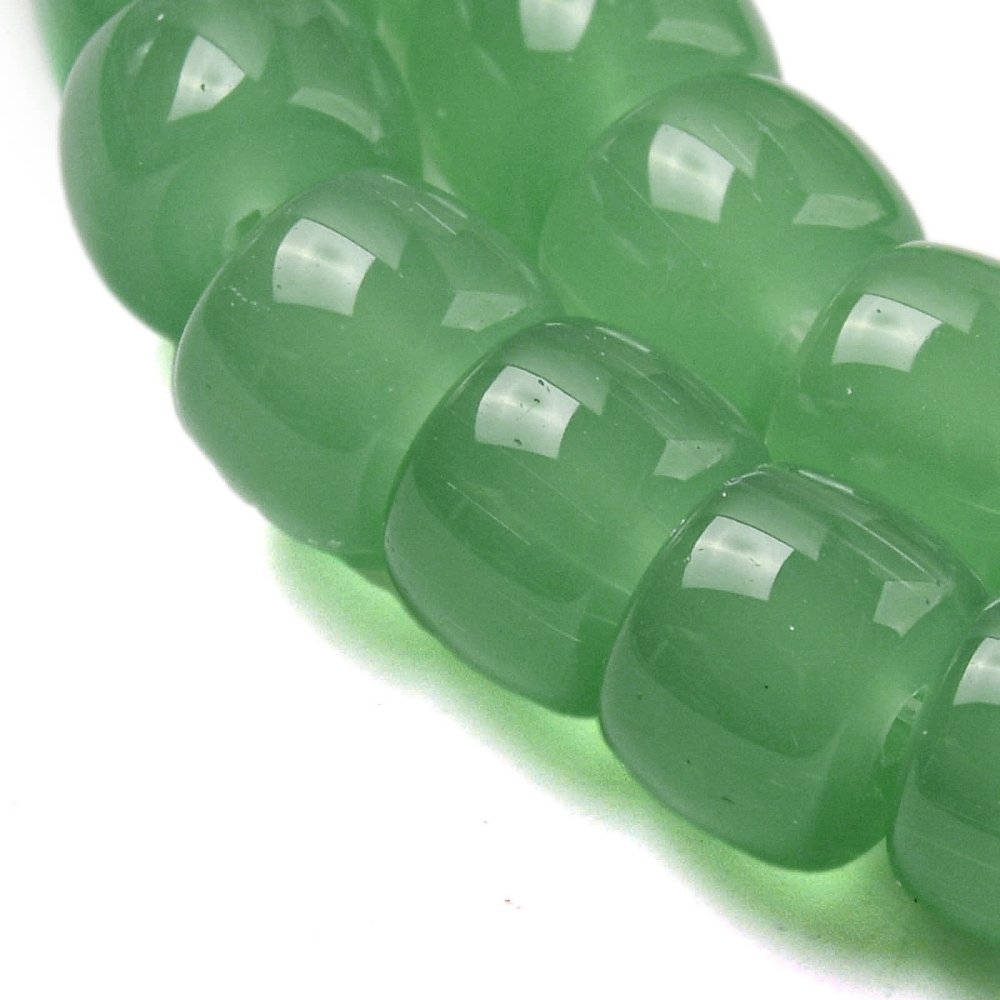 Imitation Jade Glass Beads Strands Barrel Medium Sea Green 8x6mm Hole: 1.6mm about 61~62pcs/strand 14.84''~15.16''(37.7~38.5cm)