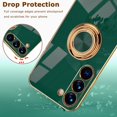 thumbnail image 4 of Green Ring Holder Case Compatible Samsung Galaxy S23 Case Women,Drop Protection Silicone Electroplated Case Shockproof TPU Cover Stand Case for Samsung Galaxy S23 Phone Case Men, 4 of 14