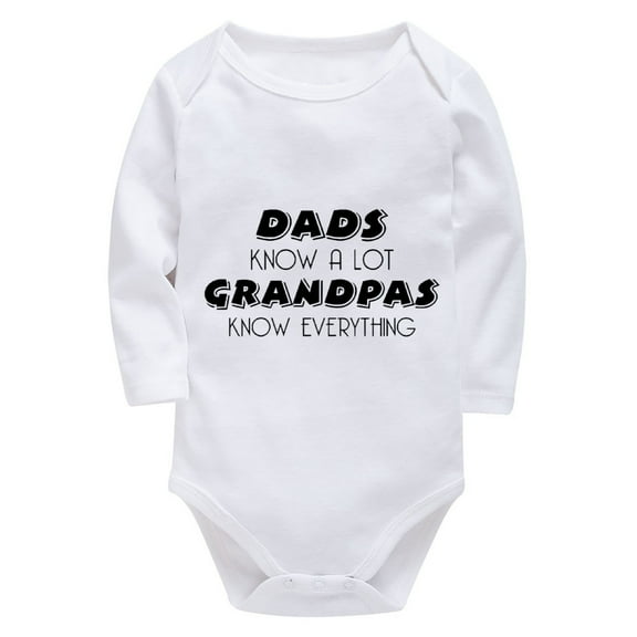 Dads Know A Lot Grandpas Know Everything Romper Boy Long Sleeve Girl Newborn Clothes White Newborn Girl Clothes 0-3 Months
