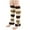 Coffee, variant on Besolor Leg Warmers for Women Fashion Striped Knit Ankle Socks Winter Warm Long Boot Socks with Button Accents