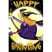 Happy Haunting Witch Halloween Garden Flag